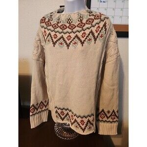 Fashion Nova Cuddle With Me Tan Sweater Aztec Print Western Boho Womens Size M